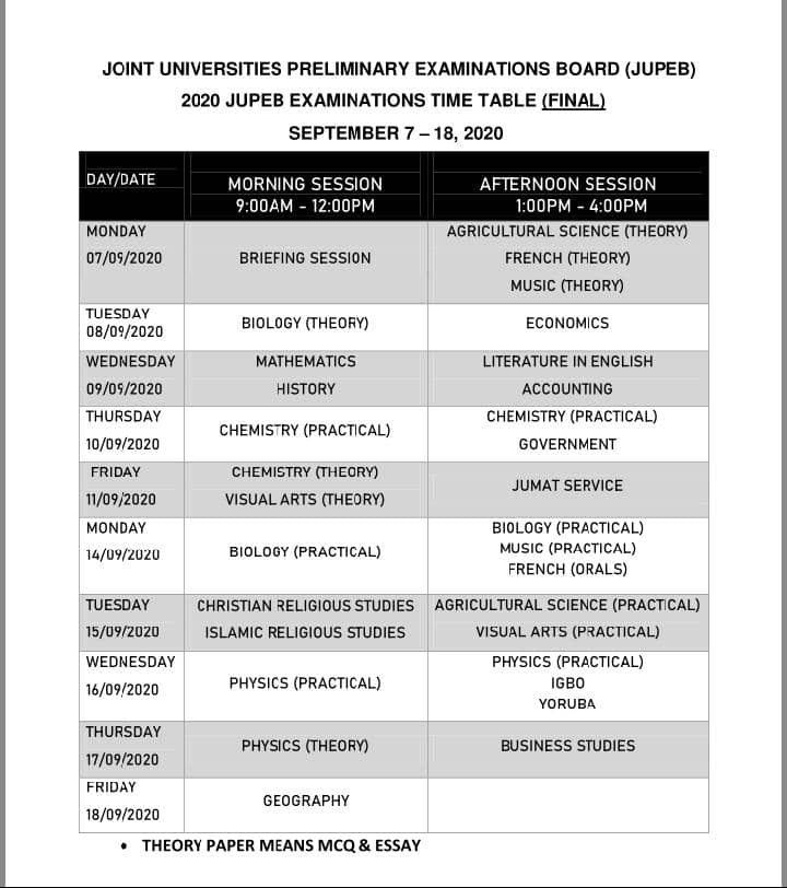 2348082485468_status_7c08a5ee07834d2bbb707b920a782d52 2020 Jupeb Timetable | Jupeb timetable 2020 | Jupeb 2020 timetable