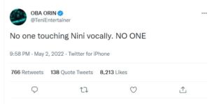 1651582502944_1-300x149 Singer Teni acknowledges sister Niniola’s vocal prowess