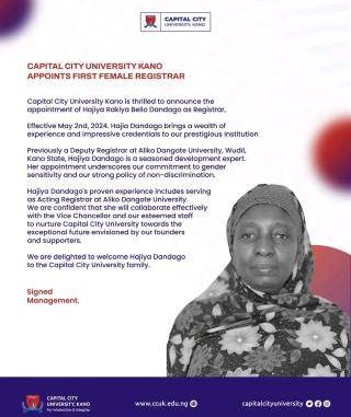 Capital City University appoints first female registrar