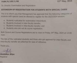 FUBK extends registration for students with special cases