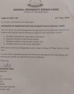 FUBK extends registration for students with special cases