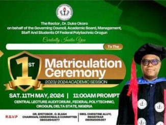 Fed Poly Orogun announces 1st matriculation ceremony, 2023/2024